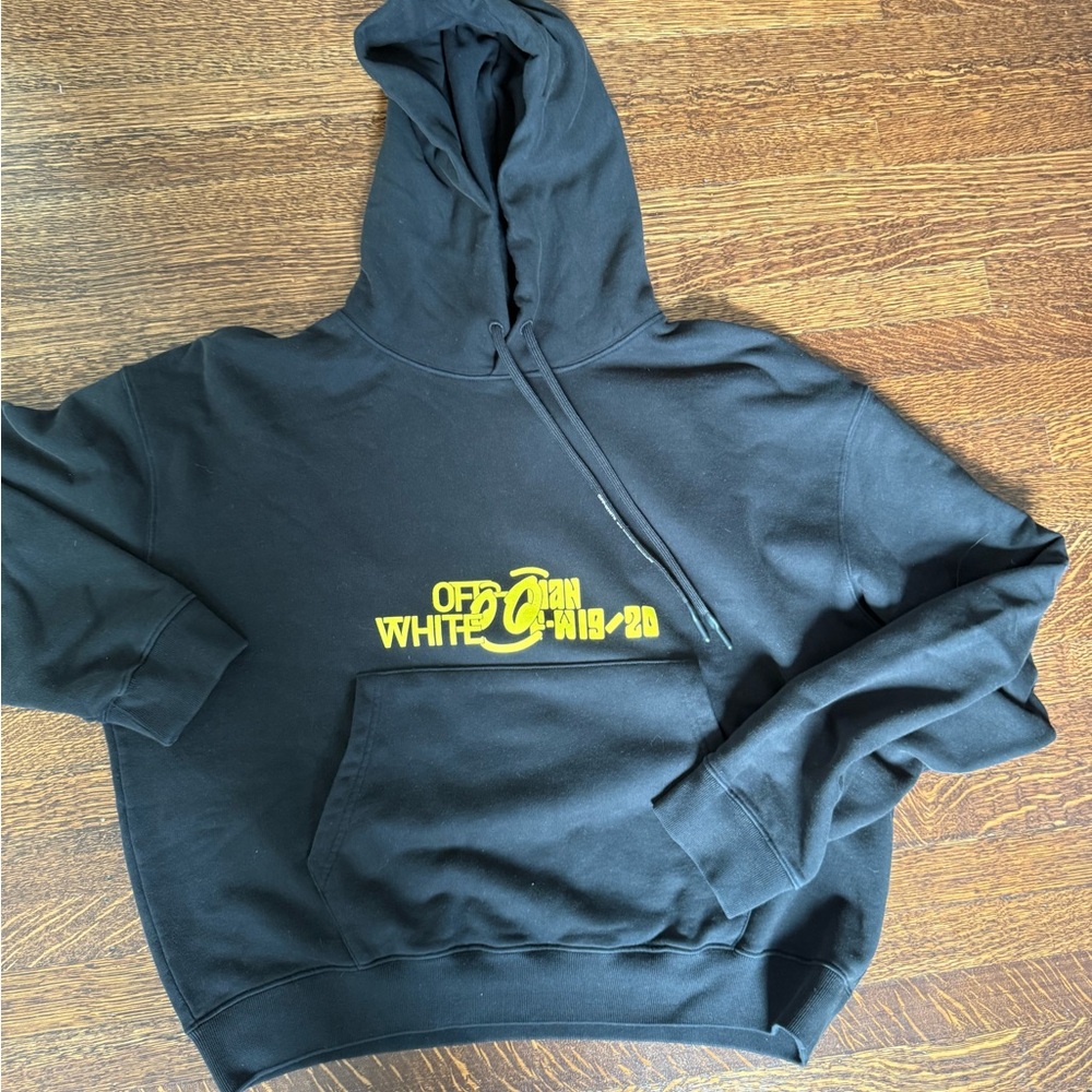 Off-White Black Hoodie with White Label